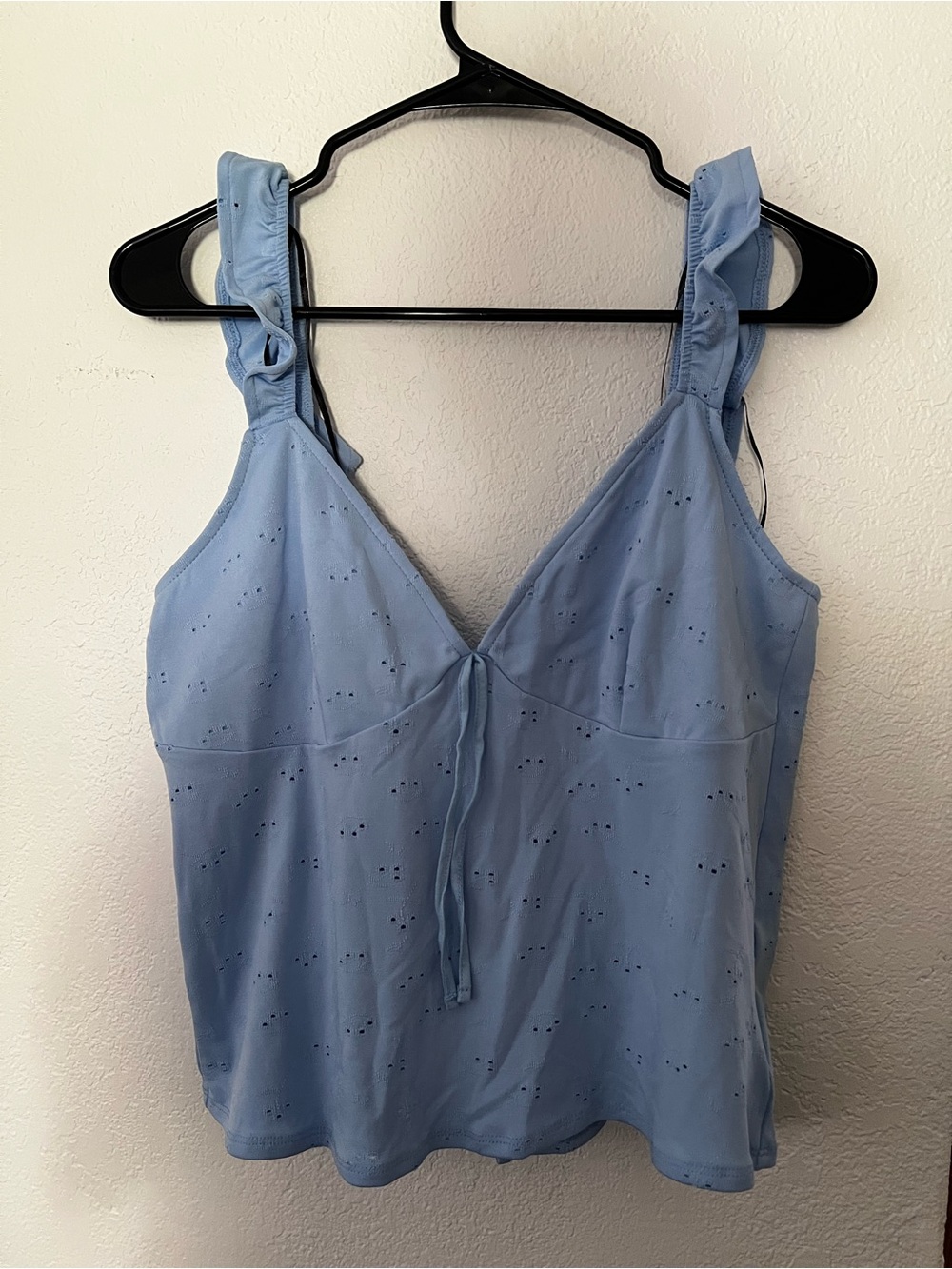 H&M Powder Blue Eyelet Tie-Front Camisole